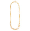 Resin Graduated Chunky Cable Link Necklace  Yellow Gold Metal Coating 40" Length Largest Link: 0.95" Width X 1.54" Length