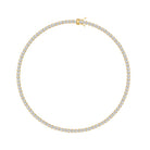14K Lab Grown Round Brilliant Cut Diamond Tennis Necklace

Ethically sourced and finished with fine jewelry craftsmanship, this lab-grown diamond tennis necklace brings real diamond sparkle to your everyday rotation without the natural diamond price tag. Round brilliant-cut stones are secured with a box clasp you can wear with confidence, designed to shine on its own or layered with your favorite necklaces. Thoughtfully priced for layering, and finished in your choice of 14K yellow or white gold.