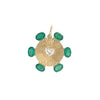 Emerald & Diamond Heart Disc Charm
