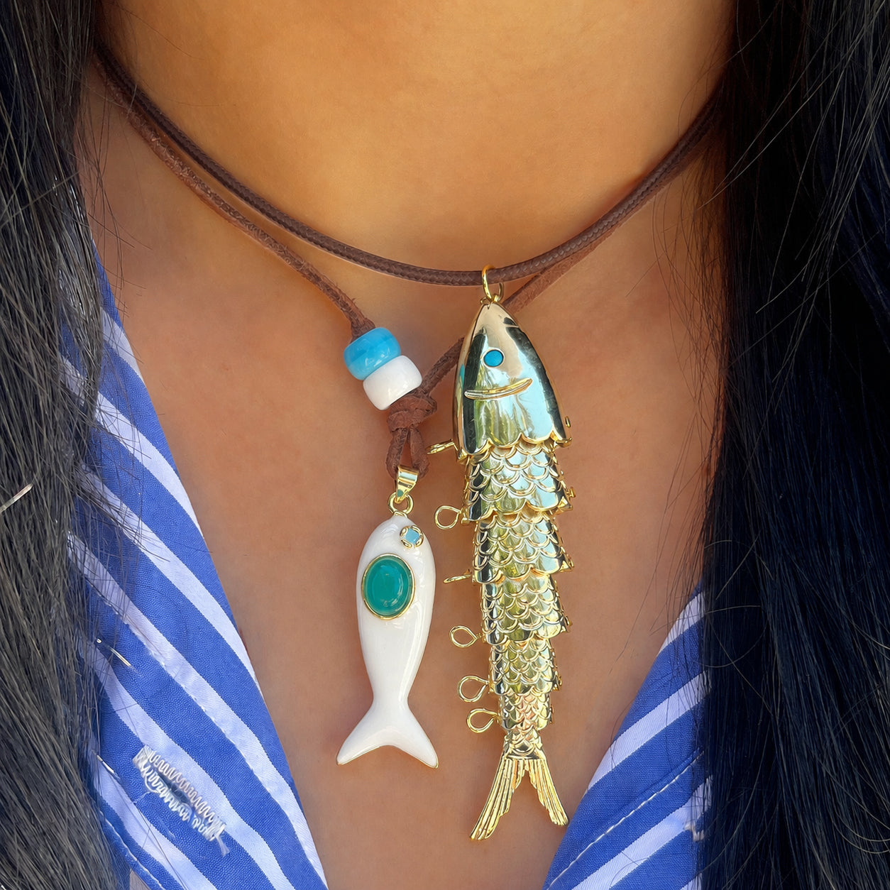 Fish Charm Magnetic Choker Necklace View 4