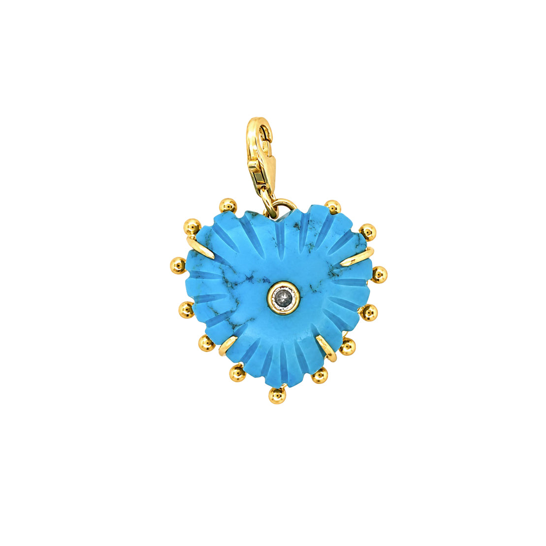 Tuqruoise Heart Charm View 1