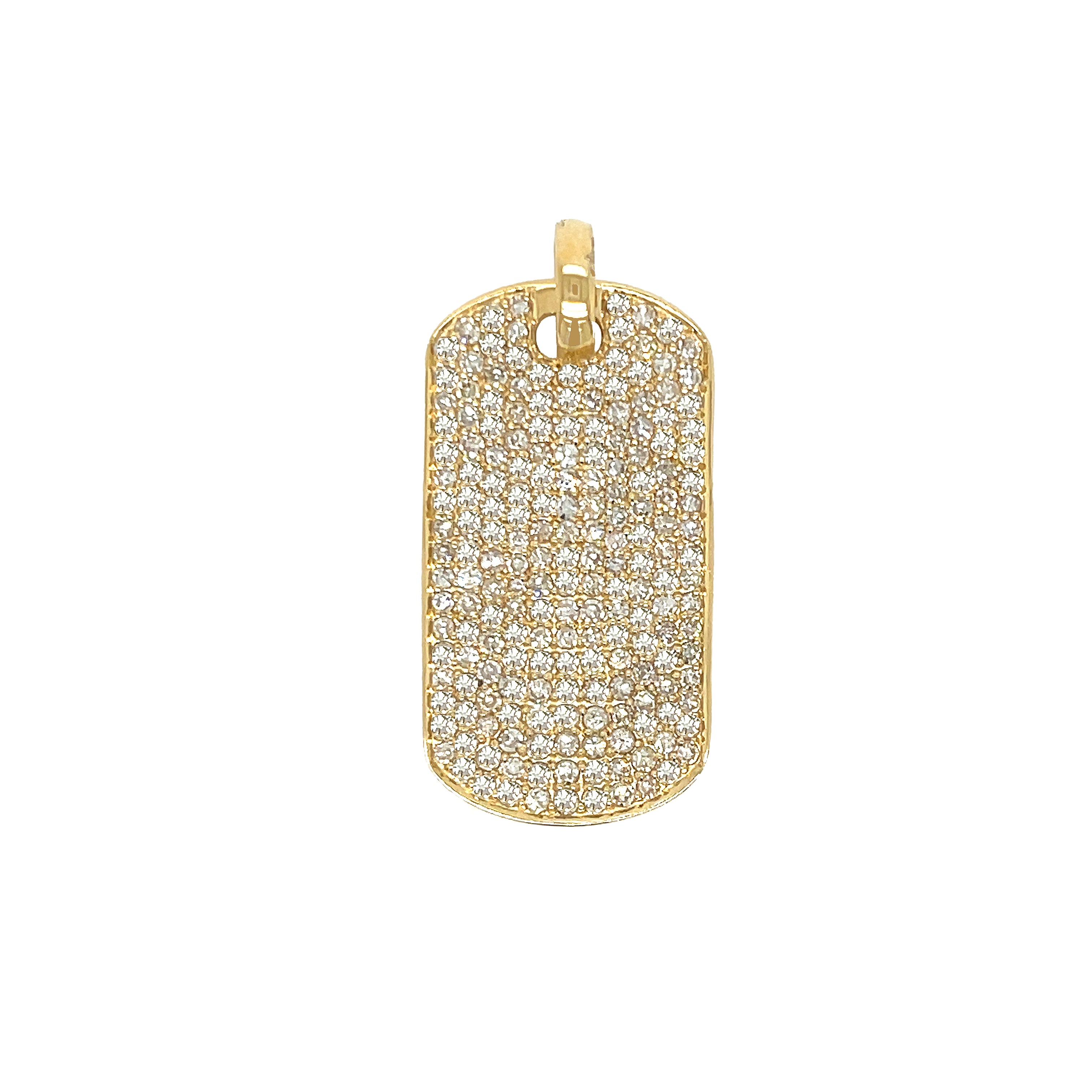 Pave Diamond Dog Tag Charm

Elevate your everyday style with our Diamond Dog Tag Charm. Indulge in the luxurious pave diamonds that adorn this sleek dog tag design. This versatile charm is the perfect addition to any necklace, adding a touch of sophistication and elegance.

14K Yellow Gold
2.61 Diamond Carat Weight

1.23" Long X 0.65" Wide