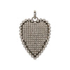 Elongated Diamond Heart Pendant  Oxidized Gold Plated Over Silver  2.30 Diamond Carat Weight 1.13" Long 