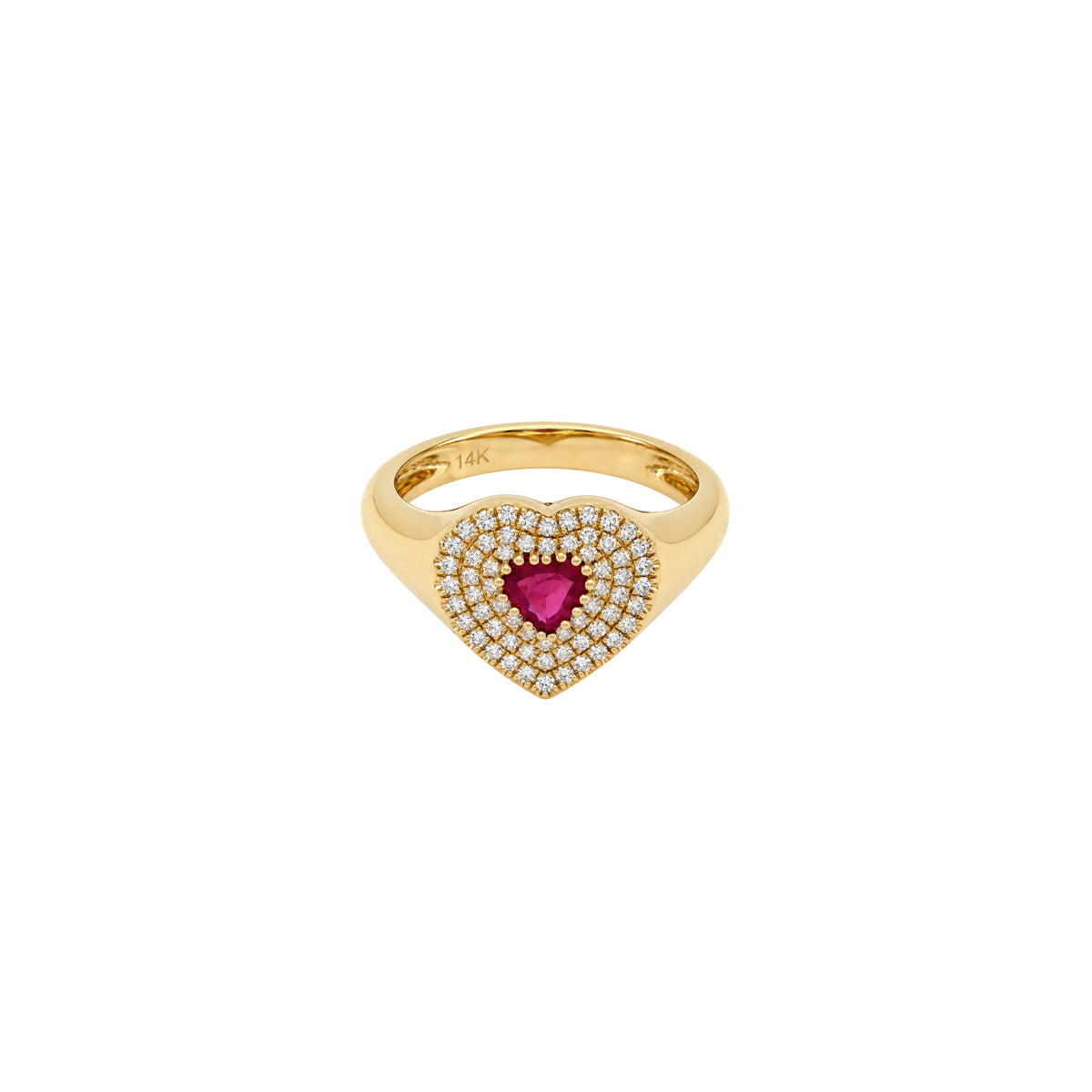 Diamond Pave Ruby Heart Ring

14K Yellow Gold
0.25 Diamond Carat Weight
0.40 Ruby Carat Weight
0.38" Long