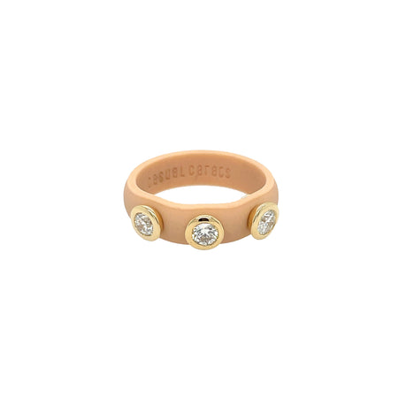 Diamond Bezel Nude Silicone Ring  14K Yellow Gold 0.60 Diamond Carat Weight 0.22" Diameter For additional sizes, please contact our boutiques.