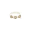 Diamond Bezel White Silicone Ring  14K Yellow Gold 0.60 Diamond Carat Weight 0.22" Diameter