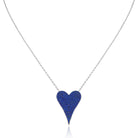 Heart-shaped necklace with blue stones on a white background