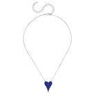 Necklace with a blue heart pendant on a white background