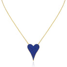 Necklace with a blue heart-shaped pendant on a white background