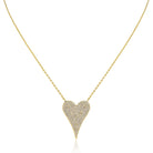 Gold heart-shaped pendant necklace on a white background