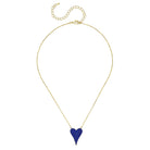 Necklace with a blue heart pendant on a white background