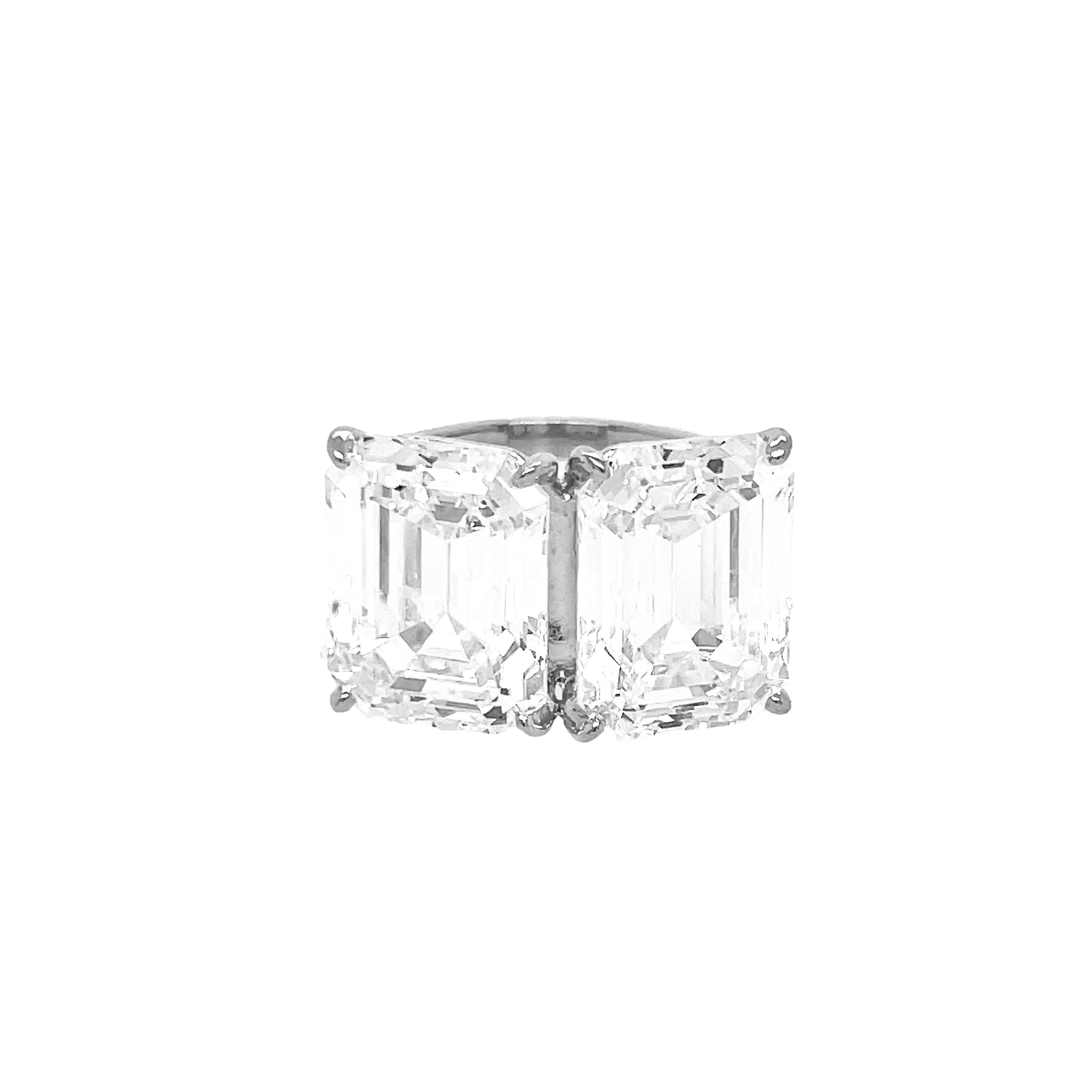 <p>2 Stone CZ Ring</p> <ul> <li>White Gold Plated Over Silver</li> <li>0.50" Long X 0.78" Wide</li> </ul>