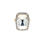 Crystal Ring  14 Yellow Gold & Oxidized Plating Over Silver 9.66 CZ Carat Weight