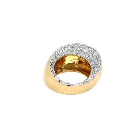 Diamond Top Ring  18K Yellow Gold 0.87 Diamond Carat Weight 0.68" Wide view 1
