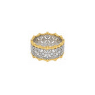 Cut Out Band Ring

Yellow &amp; White Gold Plated
Cubic Zirconia
0.45" Wide