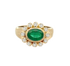 Emerald & Diamond Oval Ring  14K Yellow Gold 1.15 Emerald Carat Weight 0.33 Diamond Carat Weight