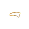 Diamond V Band Ring  14K Yellow Gold 0.05 Diamond Carat Weight 0.25" Long