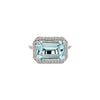 Diamond & Aquamarine Ring  14K White Gold 0.33 Diamond Carat Weight 5.37 Aquamarine Carat Weight 0.46" Long X 0.61" Wide
