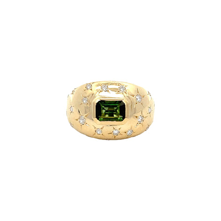 SALE Green Tourmaline & Diamond Ring