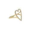 Diamond Outline Heart Ring  14K Yellow Gold 0.36 Diamond Carat Weight 0.78" Long X 0.80" Wide