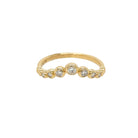 Diamond Bezel V Shape Band Ring  14K Yellow Gold 0.22 Diamond Carat Weight 0.24" Wide