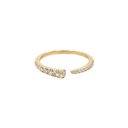 Diamond Open Band Ring  14K Yellow Gold 0.32 Diamond Carat Weight 0.12" Wide