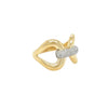 Diamond Link Ring  14K Yellow &amp; White Gold 0.25 Diamond Carat Weight 0.56" Wide