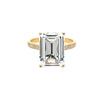Diamond &amp; White Topaz Ring  14K Yellow Gold 0.10 Diamond Carat Weight Band: 0.09" Wide  White Topaz: 0.55" Long X 0.39" Wide