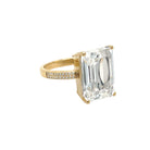 Diamond &amp; White Topaz Ring  14K Yellow Gold 0.10 Diamond Carat Weight Band: 0.09" Wide  White Topaz: 0.55" Long X 0.39" Wide