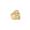 Multi Band CZ Cluster Ring  Yellow Gold Plated Cluster: 1" Long