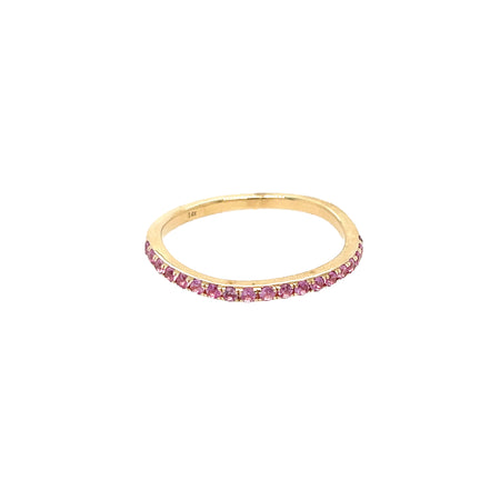 Pink Sapphire Curved Band Ring  14 Yellow Gold 0.30 Pink Sapphire Carat Weight    For additional sizes, please contact our boutiques.