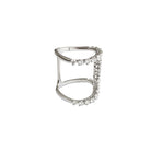 Diamond Double Band Bar Ring  18K White Gold