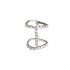 Diamond Double Band Bar Ring  18K White Gold