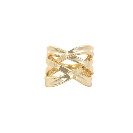 Multiband Crossover Ring

Yellow Gold Plated
0.80" Wide