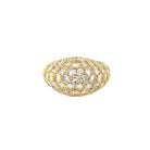 <p>CZ Dome Adjustable Ring</p> <ul> <li>Yellow Gold Plated</li> <li>0.55" Wide</li> </ul>