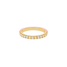 Half Pink Enamel &amp; Half Pave CZ Band Ring

Yellow Gold Plated
Cubic Zirconia

0.08" Thick