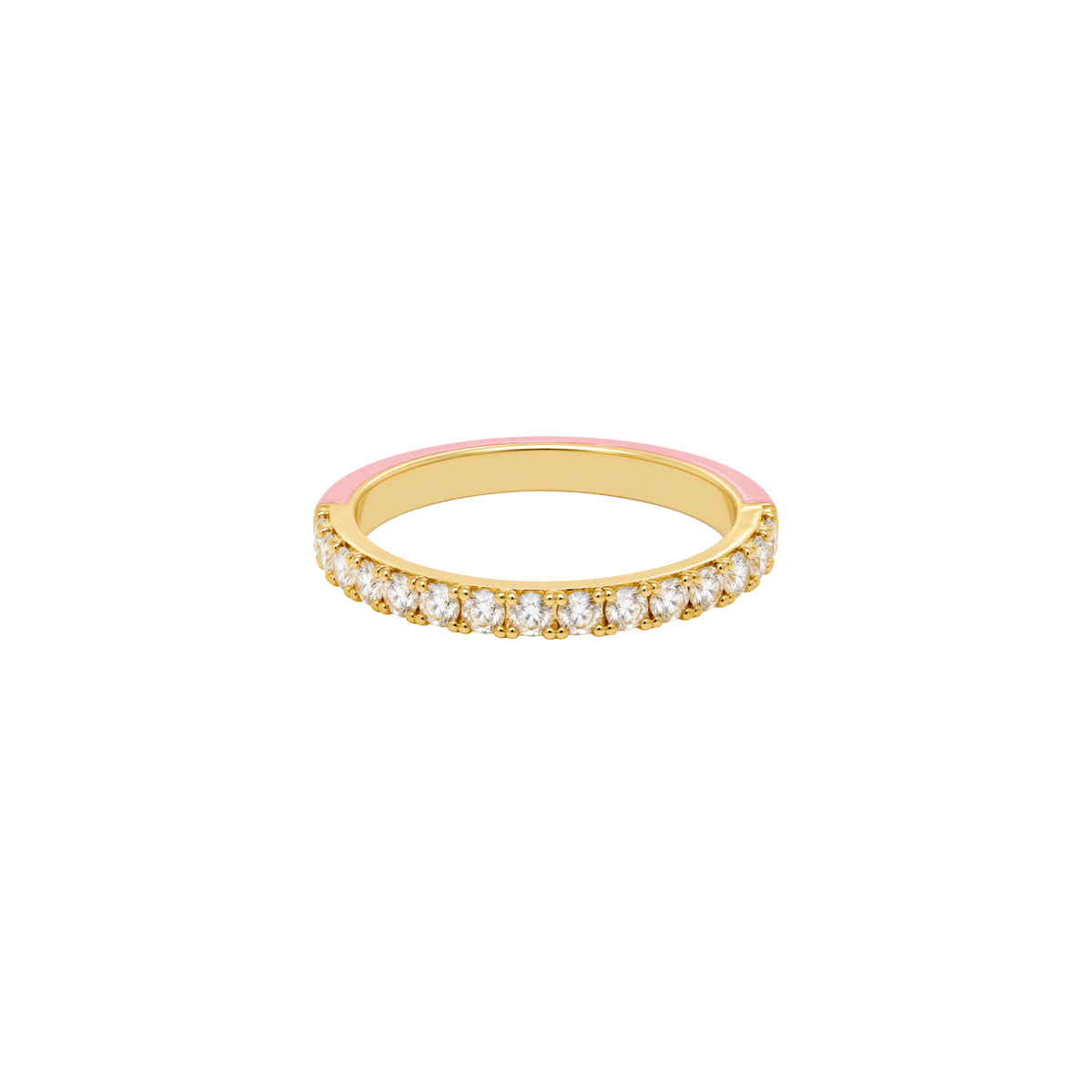 Pink Enamel Ring View 2