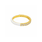 White Enamel Ring

Yellow Gold Plated
Cubic Zirconia

0.08" Thick