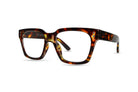 Tortoiseshell eyeglasses on a white background