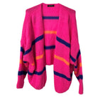 Fuchsia Striped Sweater Cardigan  One Size