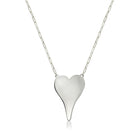 Heart Necklace • 14k white gold  • Heart: 1" Length X 0.75" Width  • 18" long adjustable - No Engraving