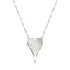 White gold plain heart necklace • 5.35 grams of 14k gold • Heart: 1" Length X 0.75" Width • 18" Long Engraving is optional and free