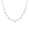 Dangling Bezel Ball Chain Necklace

14K White Gold Plated
Adjustable- Can be worn 16.5-20.5"
5 Bezel-set High Intensity 6 mm CZ, or 0.75 Ct Equivalent
3.3 mm Ball Chain
12mm x 6mm Lobster Trigger Clasp