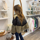 Black &amp; Olive Puffer Jacket

Faux Fur Detailing
Faux Wool Detailing
One Size