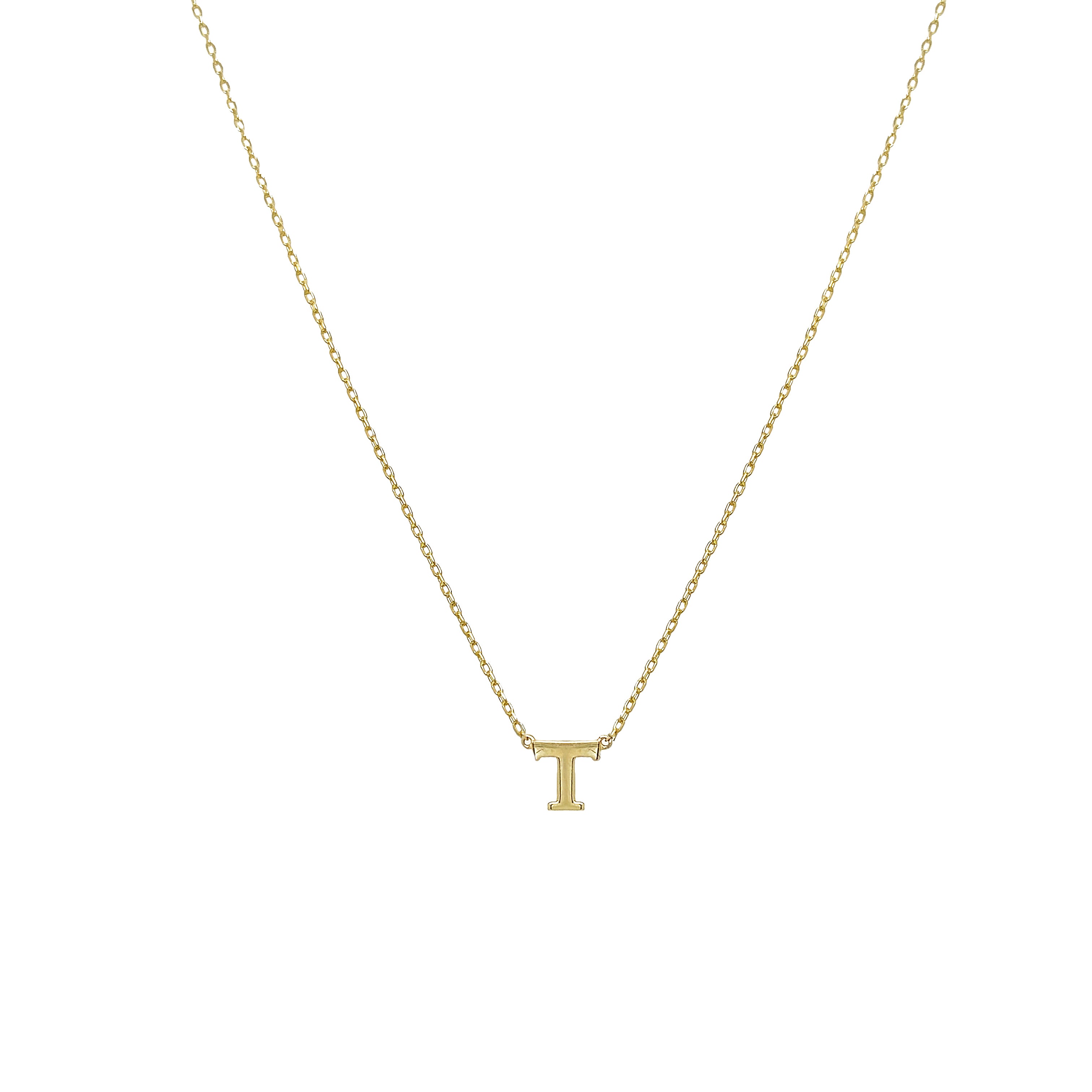 14K Gold Initial Necklace View 3