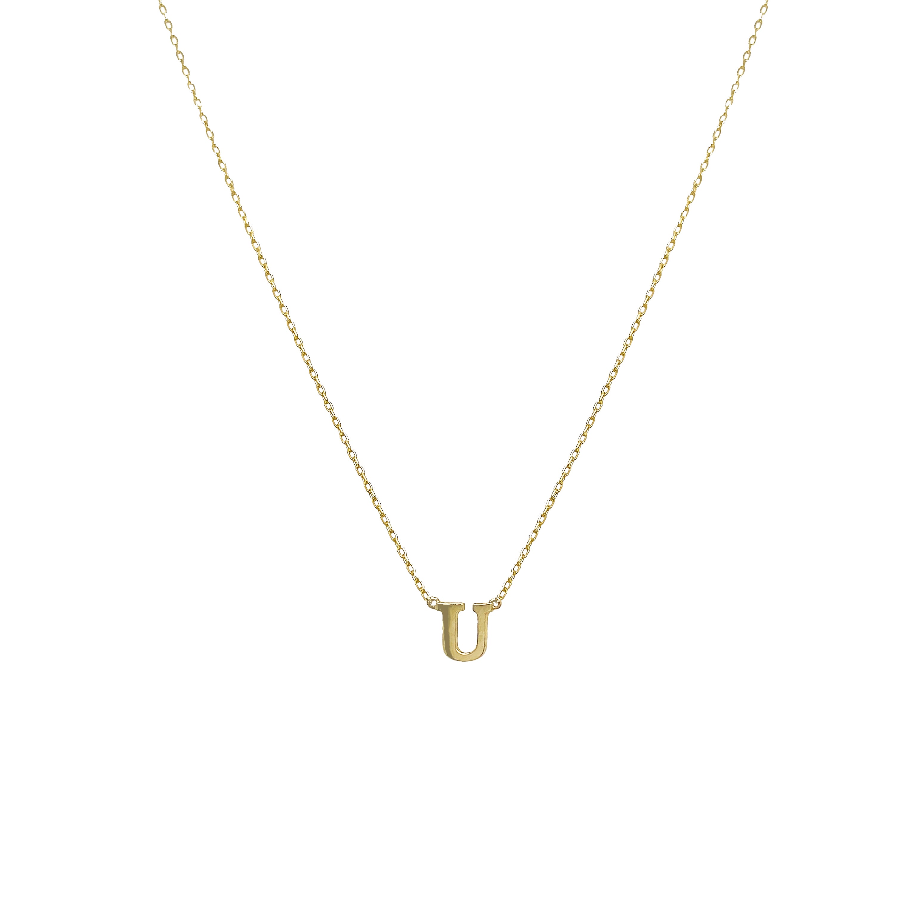14K Gold Initial Necklace View 5
