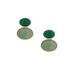 Green Double Oval Stud Earrings

Yellow Gold Plated
1.20" Long X 0.91" Wide