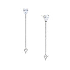 Pair of cubic zirconia drop earrings on a white background