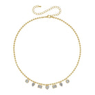 Pave Charm Ball Chain Necklace

14K Yellow Gold Plated
Adjustable- Can be worn 16.5-21"

6.5mm CZ Pave Disc Charms &nbsp;
8mm x 6mm CZ Pave Pear &amp; Square Charms&nbsp;
3.3 mm Ball Chain&nbsp;
12mm x 6mm Lobster Trigger Clasp