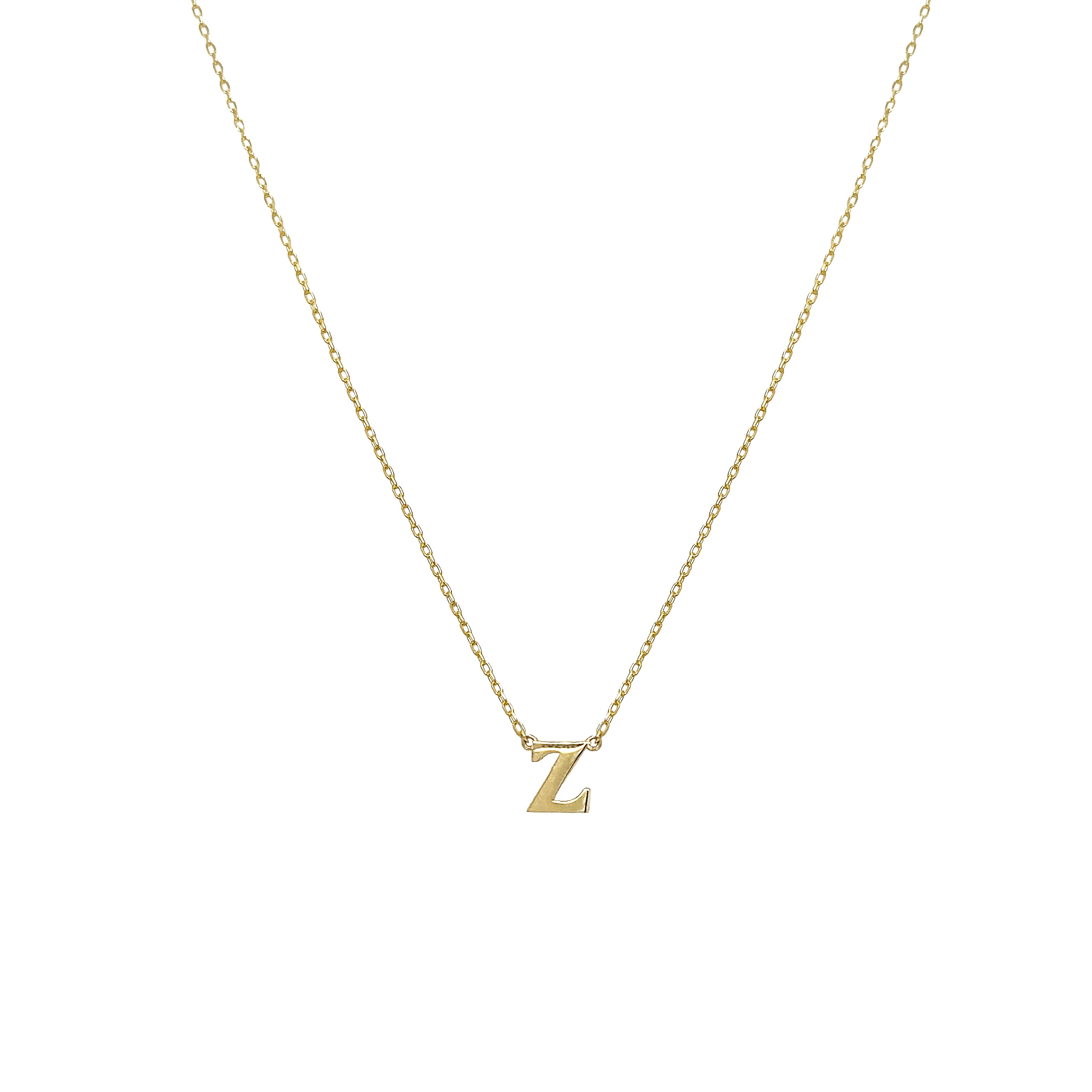 14K Gold Initial Necklace View 6
